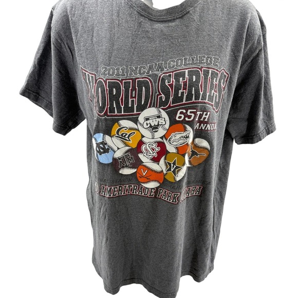 NCAA 2011 College World Series 65th Annual Tee Shirt Vintage Mens Medium New - Picture 1 of 7